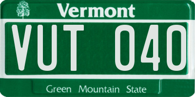 VT license plate VUT040