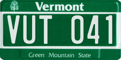VT license plate VUT041