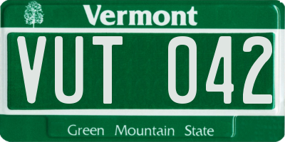 VT license plate VUT042