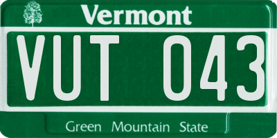 VT license plate VUT043