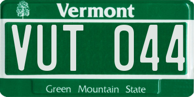 VT license plate VUT044