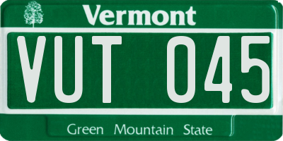 VT license plate VUT045