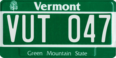 VT license plate VUT047