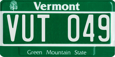 VT license plate VUT049