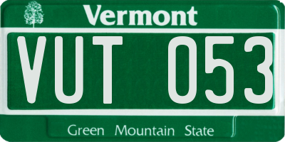 VT license plate VUT053