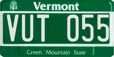 VT license plate VUT055