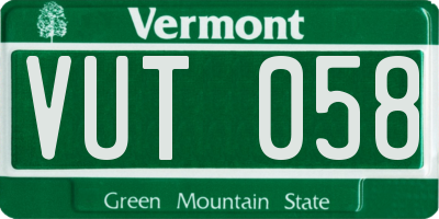 VT license plate VUT058