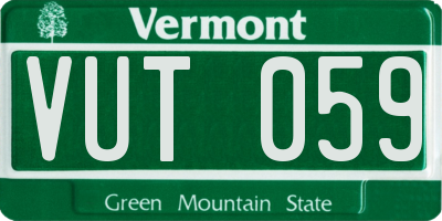 VT license plate VUT059