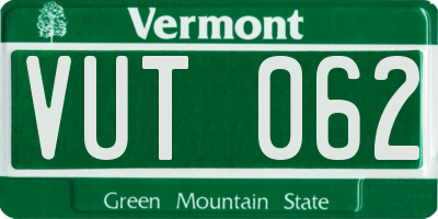 VT license plate VUT062