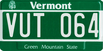 VT license plate VUT064