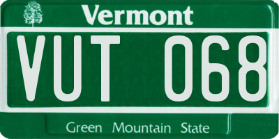 VT license plate VUT068