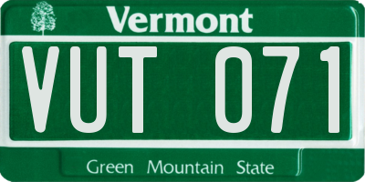 VT license plate VUT071