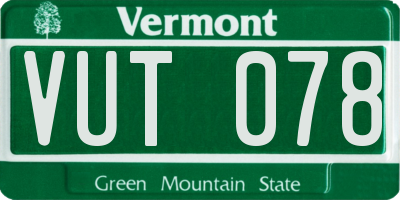 VT license plate VUT078