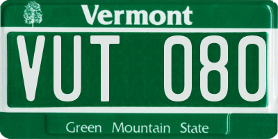 VT license plate VUT080