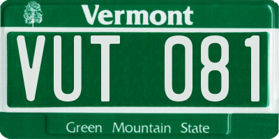 VT license plate VUT081