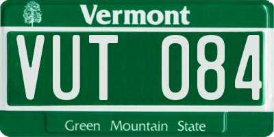 VT license plate VUT084