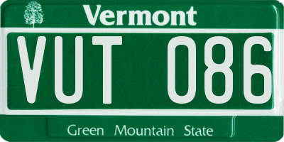VT license plate VUT086