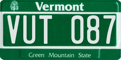 VT license plate VUT087