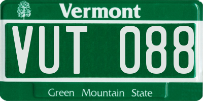 VT license plate VUT088