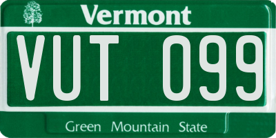 VT license plate VUT099