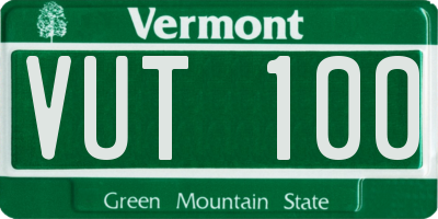 VT license plate VUT100
