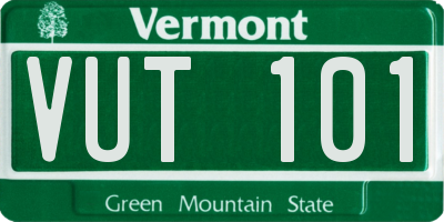 VT license plate VUT101