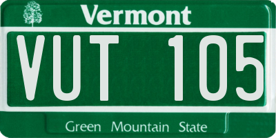 VT license plate VUT105