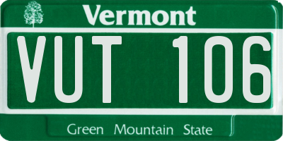 VT license plate VUT106