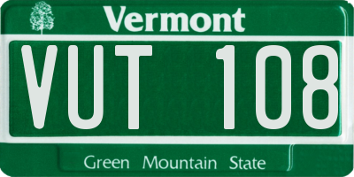 VT license plate VUT108