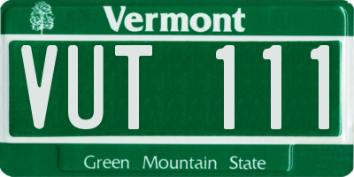 VT license plate VUT111