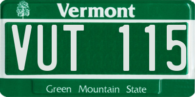 VT license plate VUT115