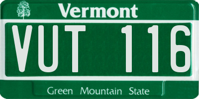 VT license plate VUT116