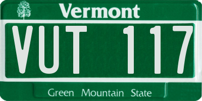 VT license plate VUT117