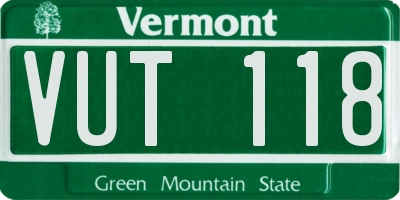 VT license plate VUT118