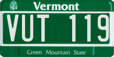 VT license plate VUT119