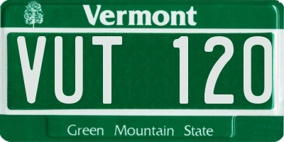 VT license plate VUT120