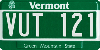 VT license plate VUT121