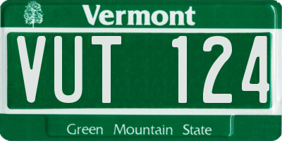 VT license plate VUT124