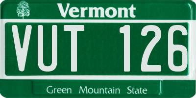 VT license plate VUT126