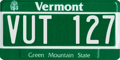 VT license plate VUT127