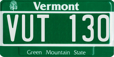 VT license plate VUT130