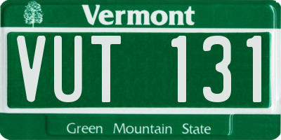VT license plate VUT131