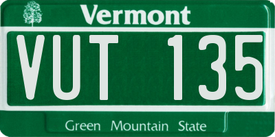 VT license plate VUT135