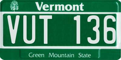 VT license plate VUT136