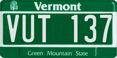 VT license plate VUT137
