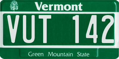 VT license plate VUT142