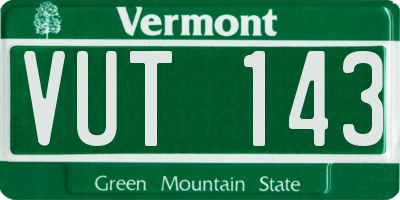 VT license plate VUT143
