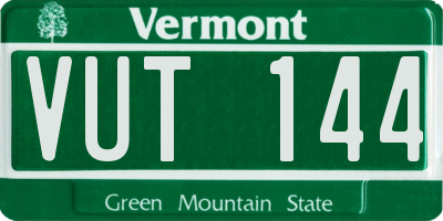 VT license plate VUT144