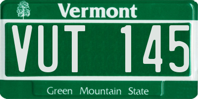 VT license plate VUT145