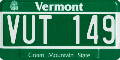 VT license plate VUT149